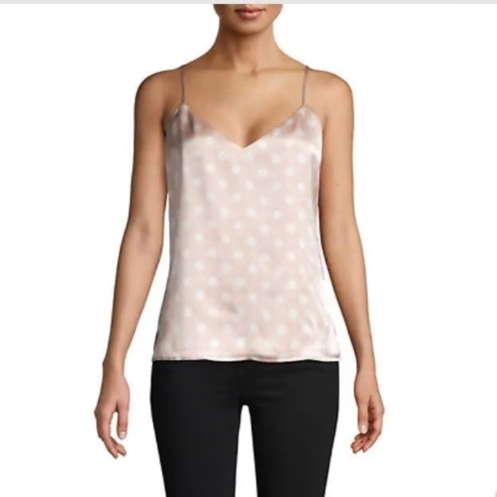 L’AGENCE Polka Dot Spaghetti Strap Top